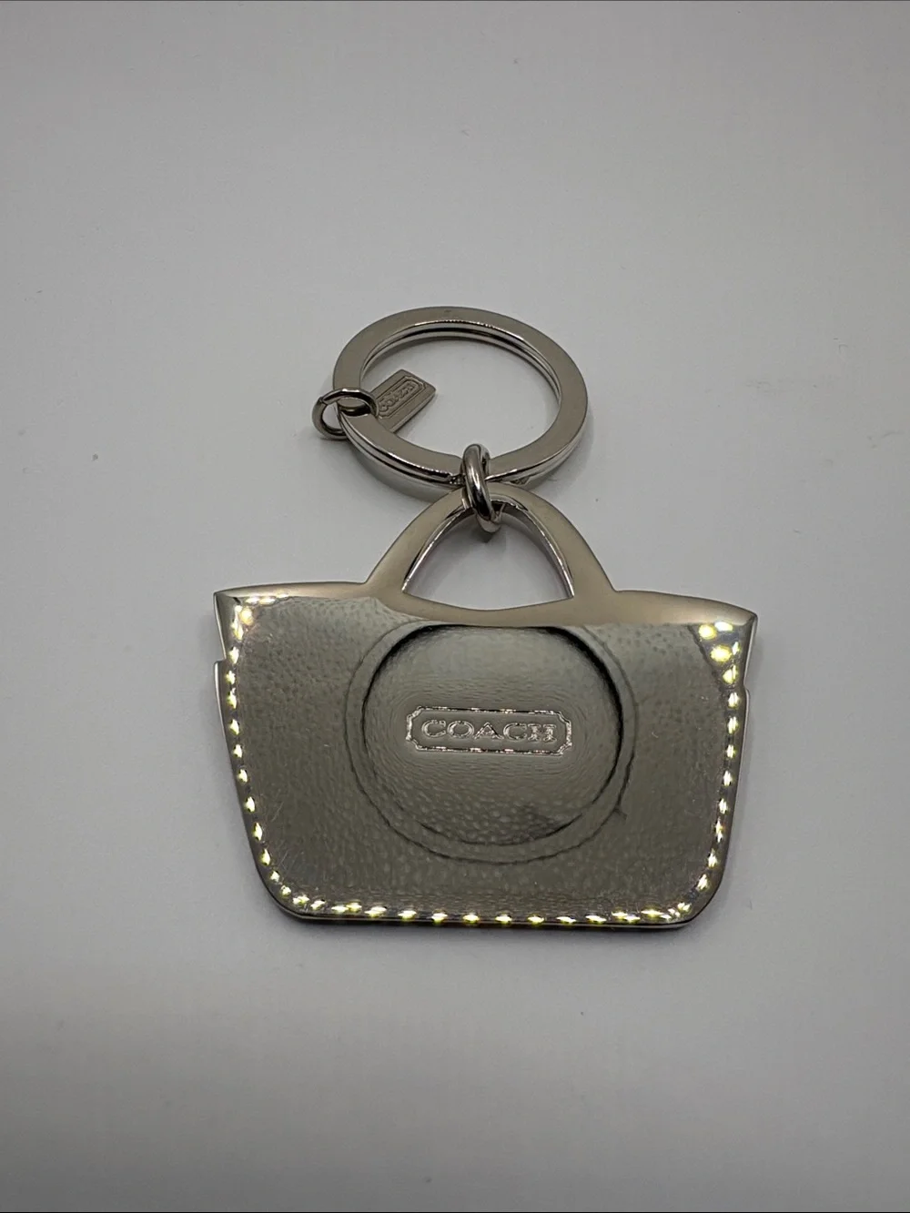Coach Pink & Burgundy Enamel Tote Keyring
